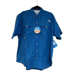 Columbia Men's Bahama Blue Short Sleeve Shirt - size M